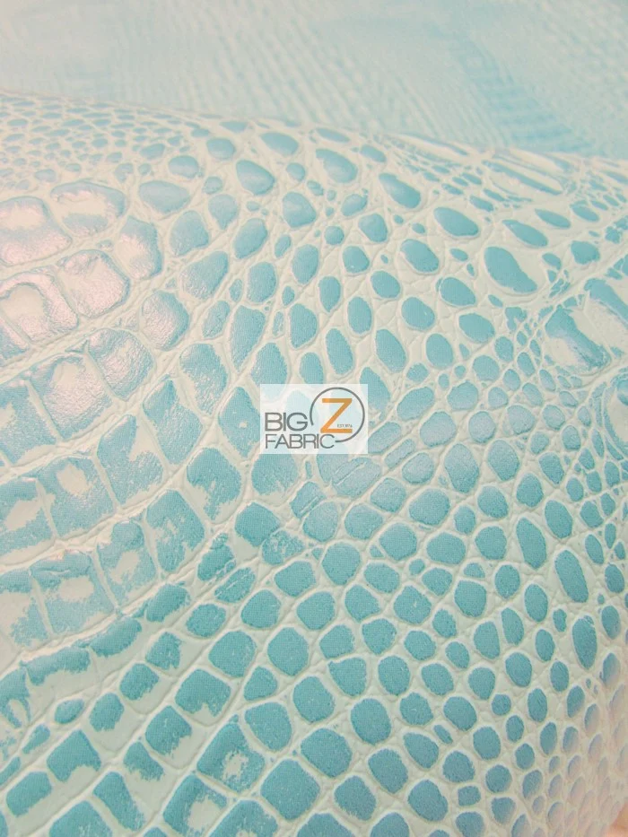 White Crocodile Marine Vinyl Fabric / Sold By The Yard - Image 4
