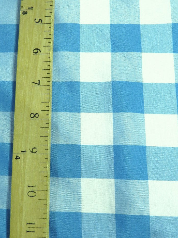 Checkered Gingham Poly Cotton Printed Fabric / Blue / Sold By The Yard - Image 2