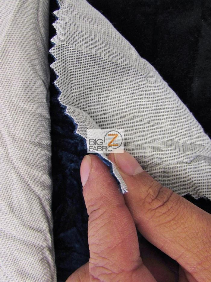 Crushed Flocking Upholstery Velvet Fabric / Black / 50 Yard Roll - Image 2