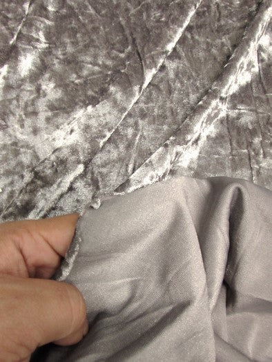 Crushed Stretch Velvet Costume Fabric / Purple / Sold By The Yard - Image 3