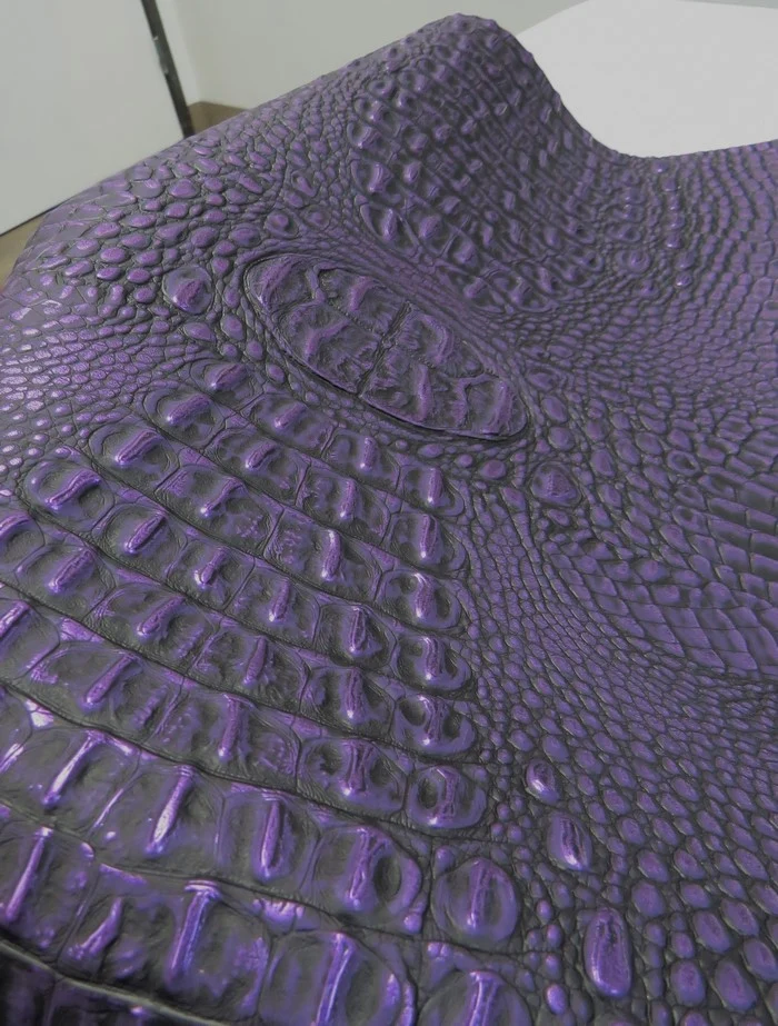 Disco Purple Metallic Caiman Gator Vinyl / 30 Yard Roll - Image 2
