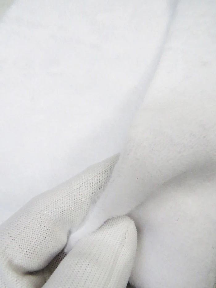 Double Sided Solid Soft Minky Fabric - White - Image 2