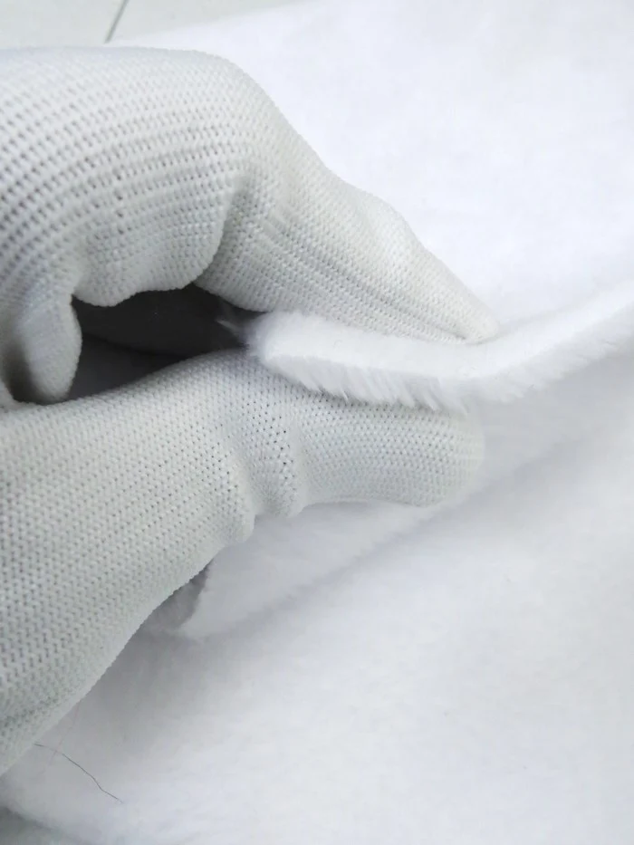 Double Sided Solid Soft Minky Fabric - White - Image 3
