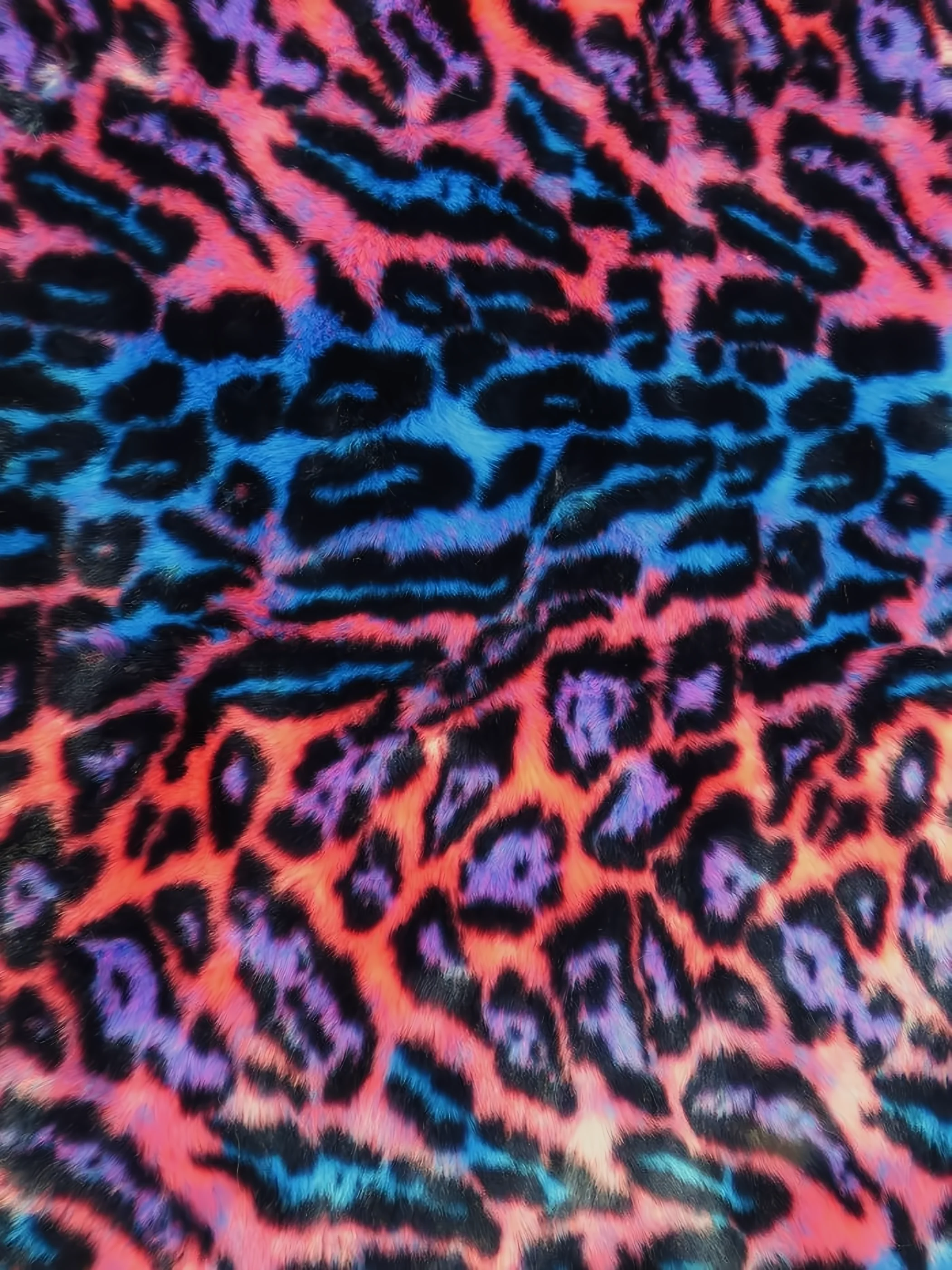 Ecoshag Hippie Jaguar Faux Fur Fabric / Summer Sunset - Image 9