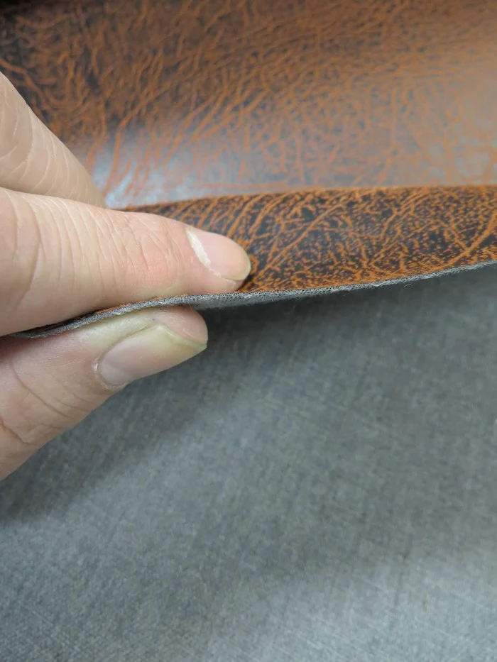 Espresso Distressed Velvet Flocking Vinyl / Sold by the Yard - Image 4