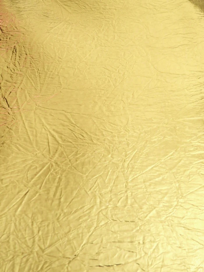 Gold Distressed/Crushed Chrome Metallic Mirror Vinyl Fabric / By The Roll - 30 Yards - Image 2