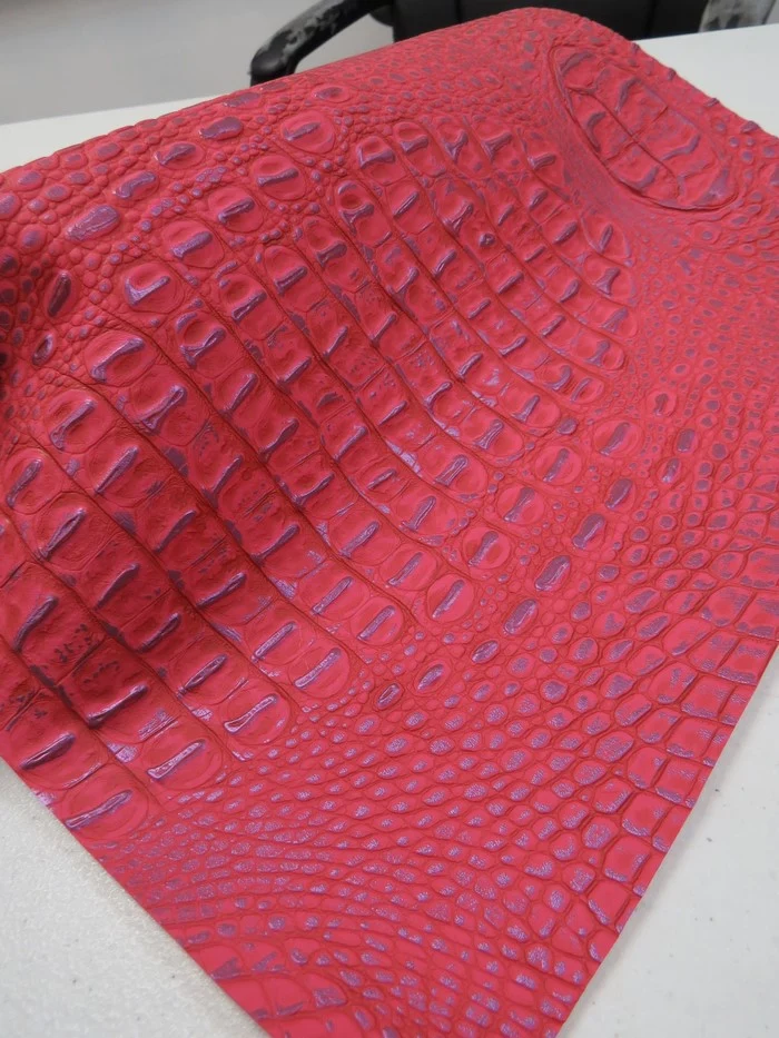 Hot Pink/Lilac Metallic Caiman Gator Vinyl / Sold by the Yard - Image 3