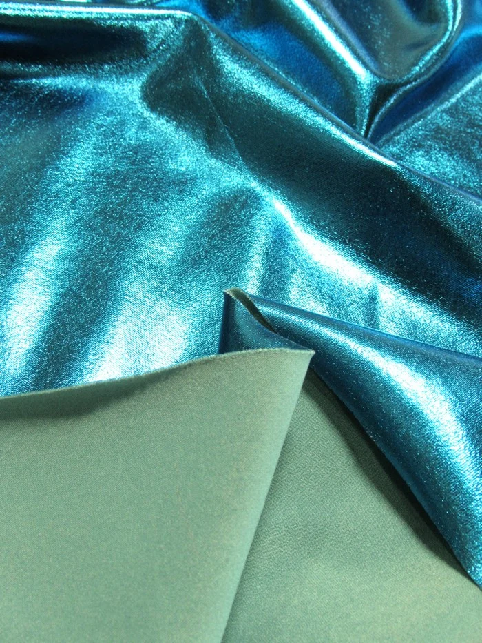 Metallic Foil Spandex Fabric / Gold / Stretch Lycra Sold By The Yard - Image 3