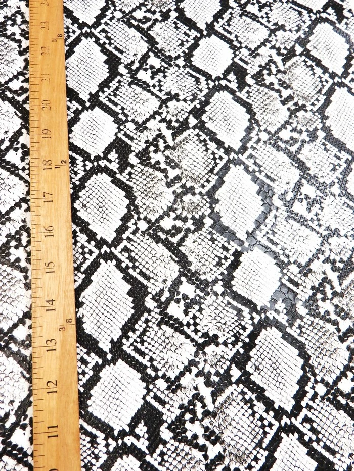 Midnight Blue / Calico Python Snake Vinyl Fabric - Image 5