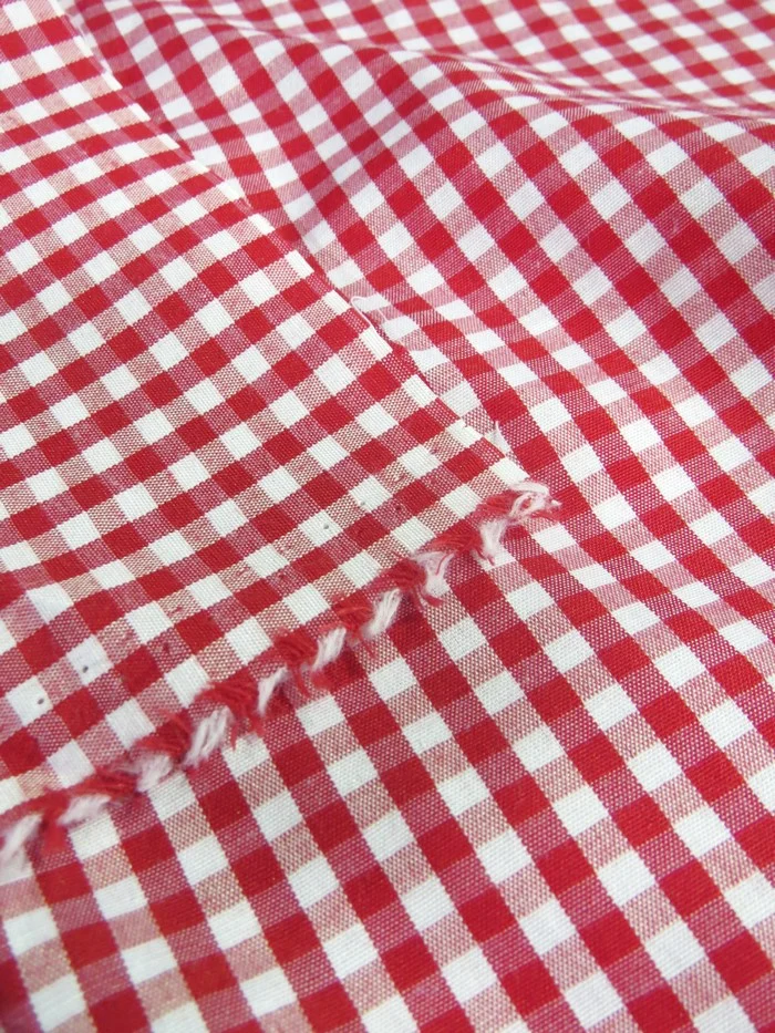 Mini Checkered Gingham Poly Cotton Printed Fabric / Blue / Sold By The Yard - Image 4