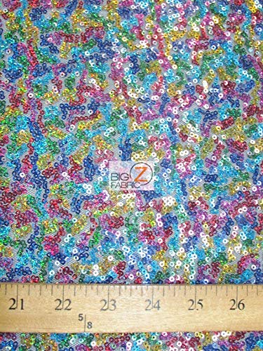 Mini Disc Sequin Nylon Mesh Fabric / Shiny Hunter Green / Sold By The Yard - Image 2