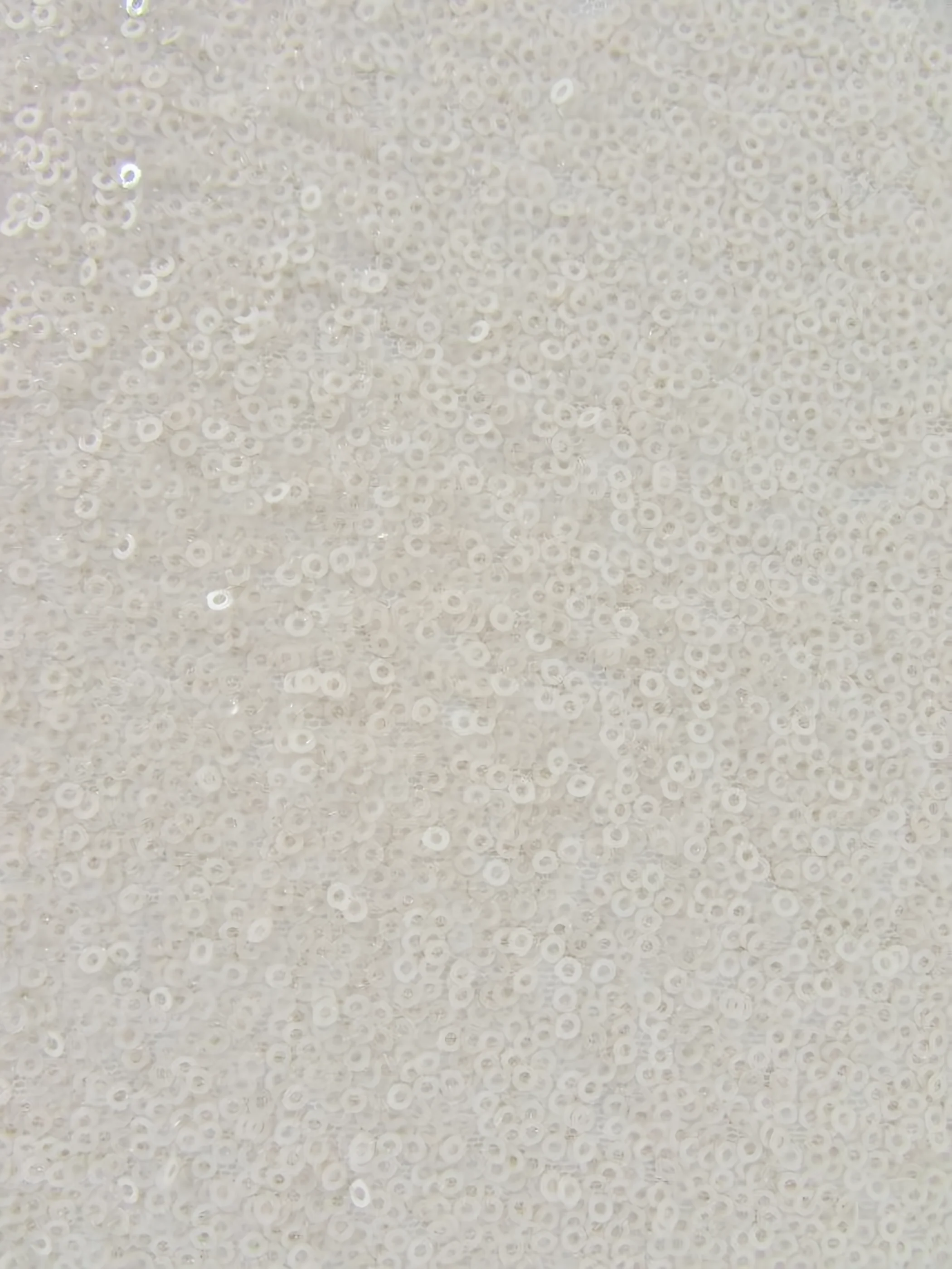 Mini Disc Sequin Nylon Mesh Fabric / Shiny Ivory / Sold By The Yard
