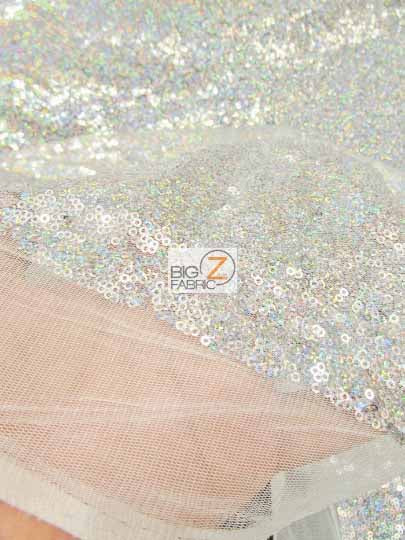 Mini Disc Sequin Nylon Mesh Fabric / Shiny Mint Green / Sold By The Yard - Image 3