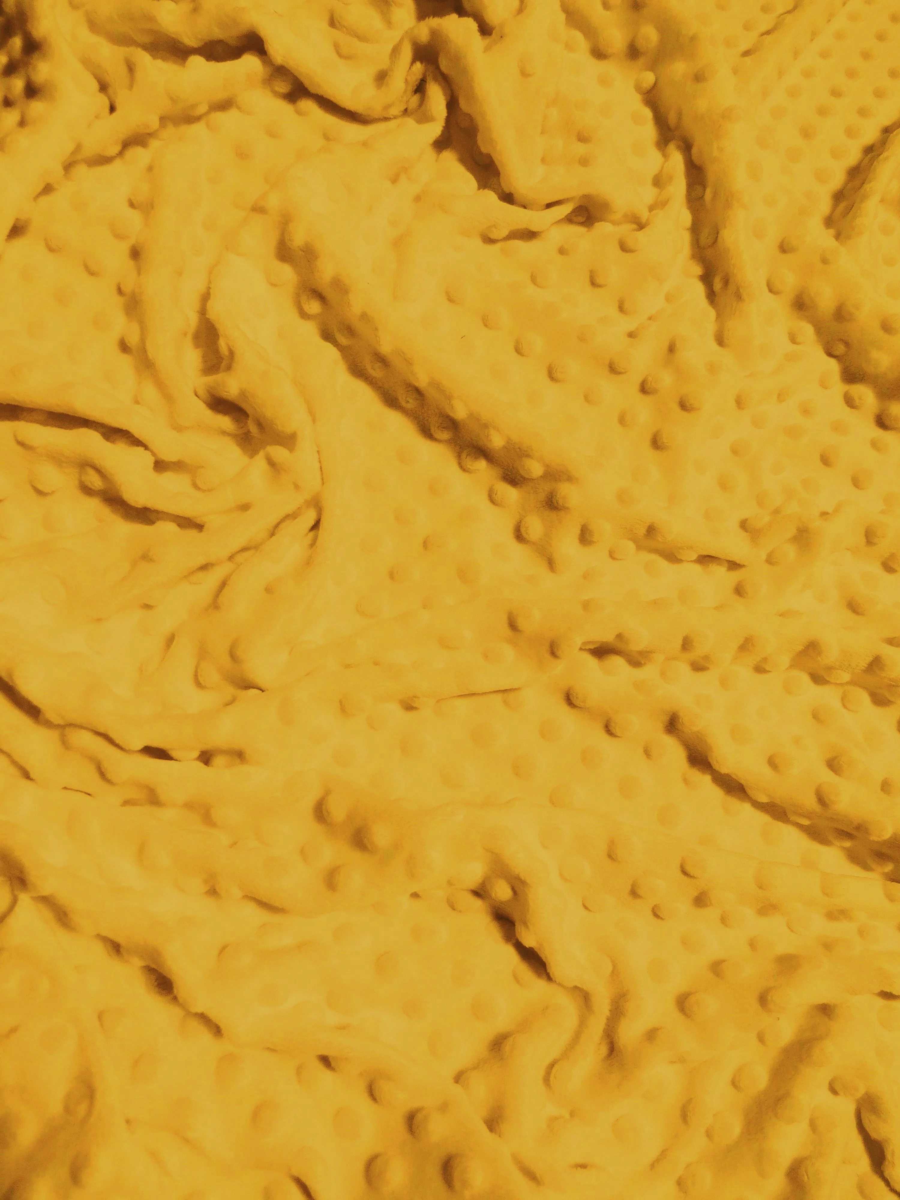 Canary Yellow Minky Dimple Dot Baby Soft Fabric / Sold By The Yard