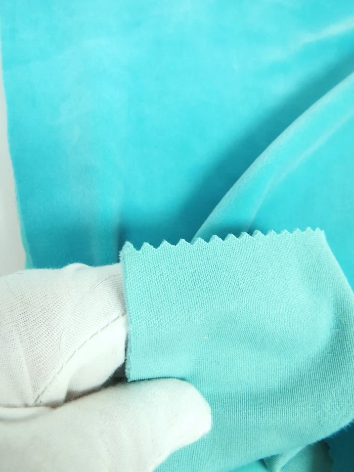 Turquoise Stretch Mochi Plush Minky / Soft Solid Fabric by the Yard - Image 3