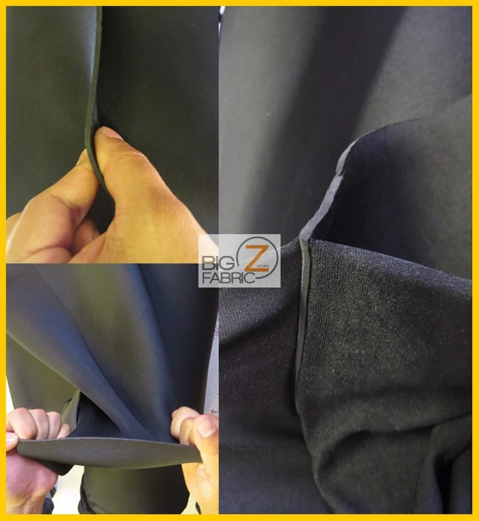 Neoprene Bonded Sponge Waterproof Wetsuit Fabric / 1mm Black / Sold By The Yard - Image 5