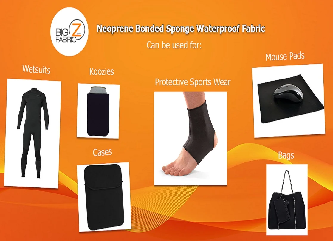 Neoprene Bonded Sponge Waterproof Wetsuit Fabric / 3mm Red / Sold By The Foot - Image 5