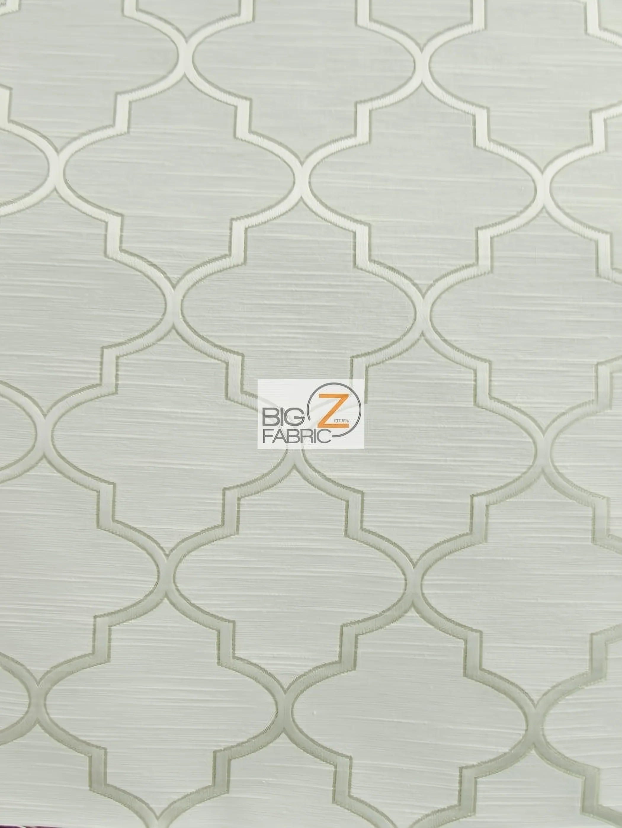 Persian Quatrefoil Upholstery Fabric / Pearl / Sold By The Yard