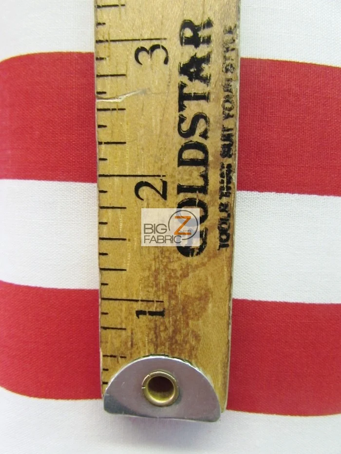 Poly Cotton 1 Inch Stripe Fabric  / Black/Red / Sold By The Yard - Image 2