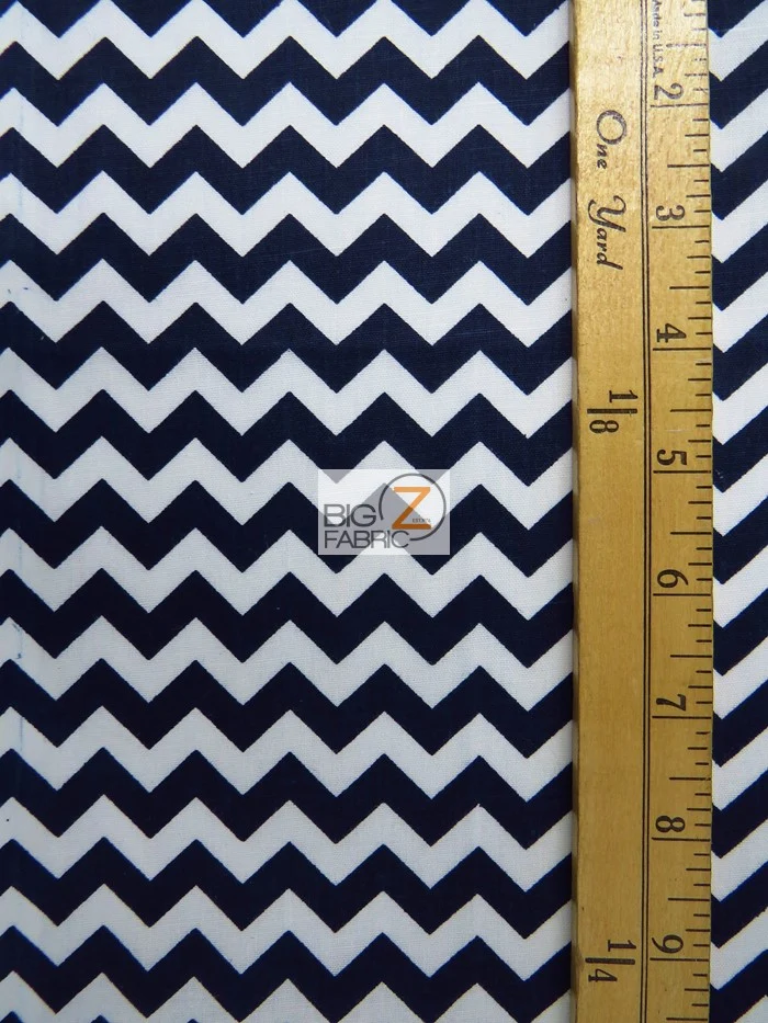 Poly Cotton Fabric 1" Zig Zag Chevron / Lime/White / 50 Yard Bolt - Image 2