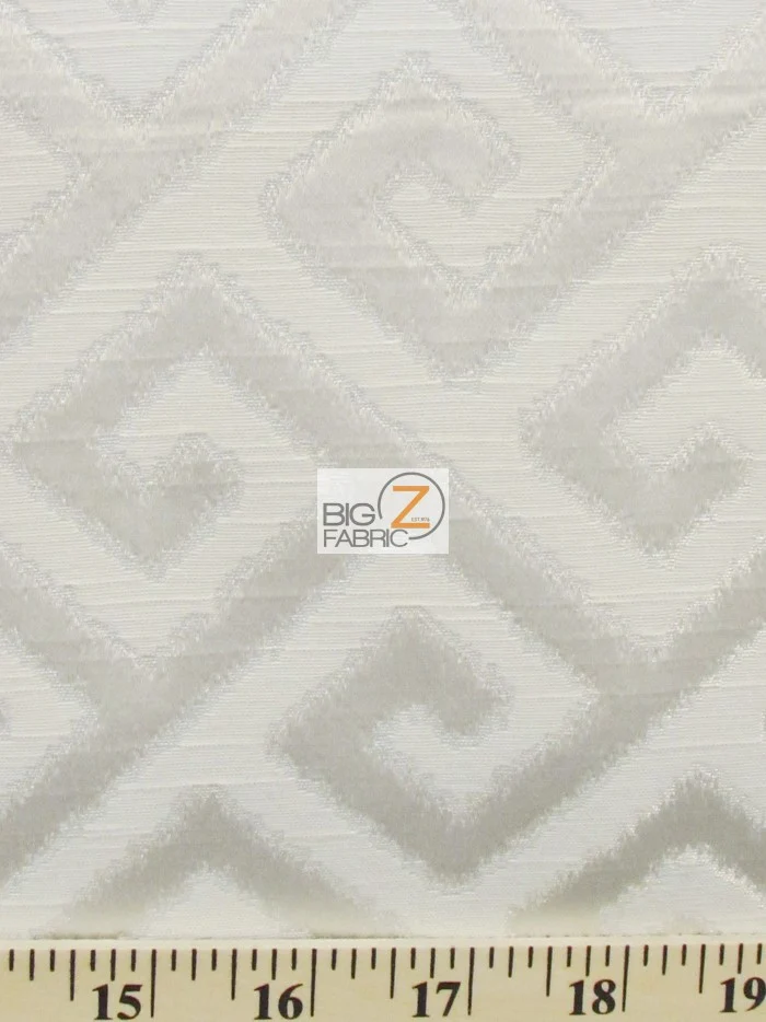 Royal Labyrinth Geometric Upholstery Fabric / Linen / Sold By The Yard - Image 2