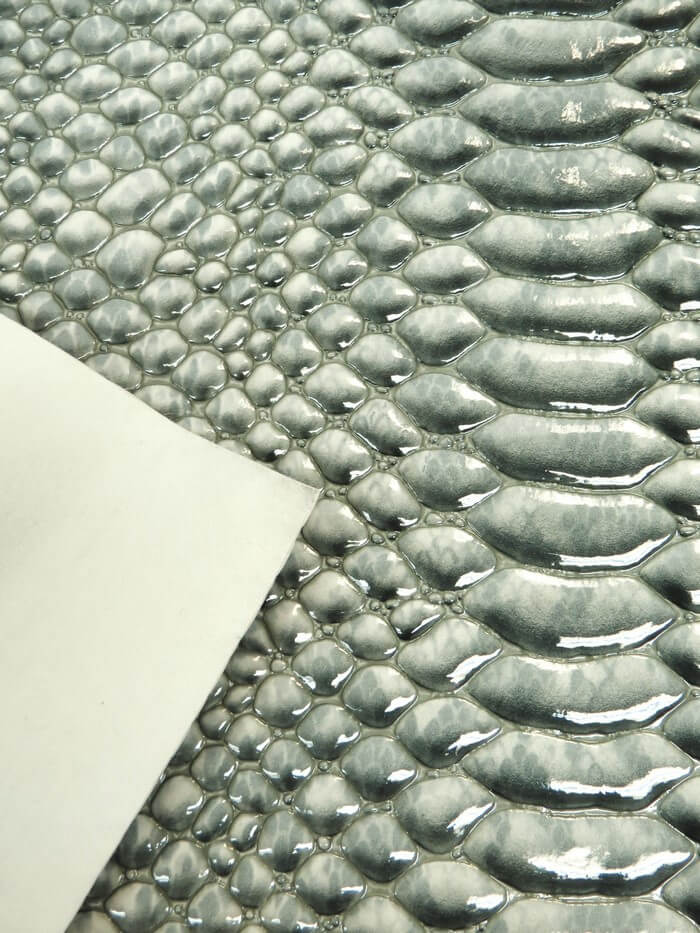 Shiny 3D Serpent Snake Embossed Vinyl Fabric / Mamba Black / By The Roll - 30 Yards - Image 5