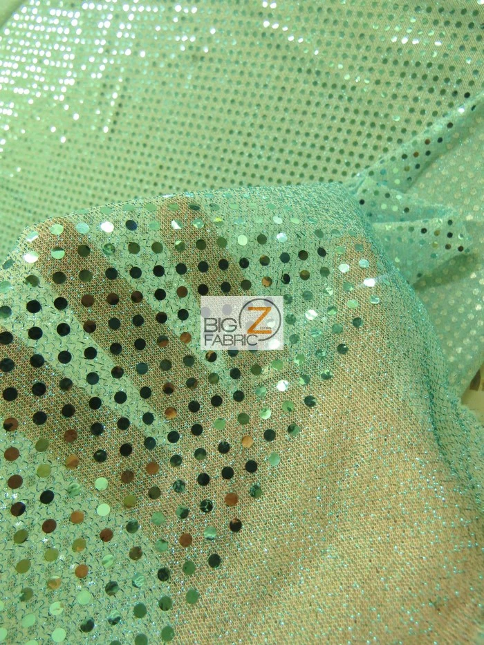 Small Confetti Dot Sequin Fabric / Aqua / Sold By The Yard - Image 2