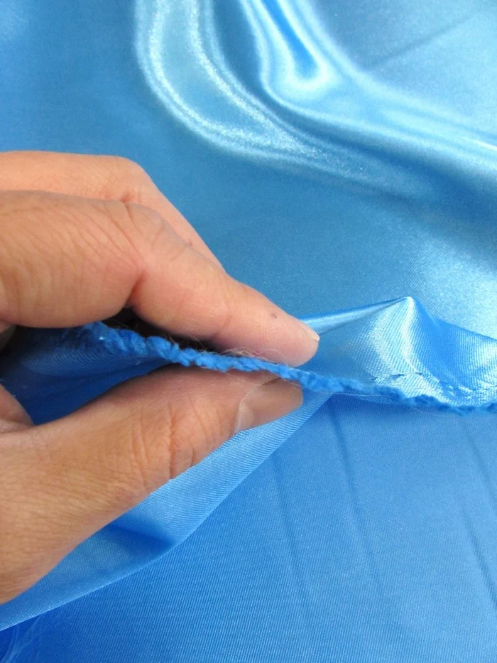 Solid Medium Weight Shiny Satin Fabric / Royal Blue - Image 3
