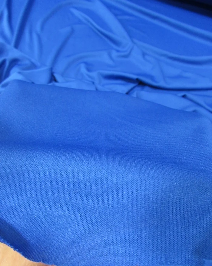 Solid Polyester Interlock Knit Fabric  / Royal Blue / Sold By The Yard - Image 3