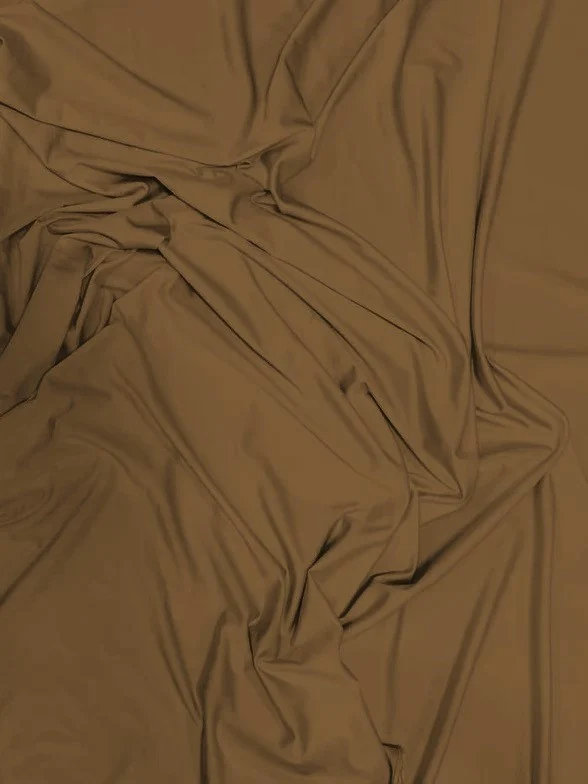 Solid Stretch Spandex Costume Nylon Fabric / Taupe / Sold By The Yard