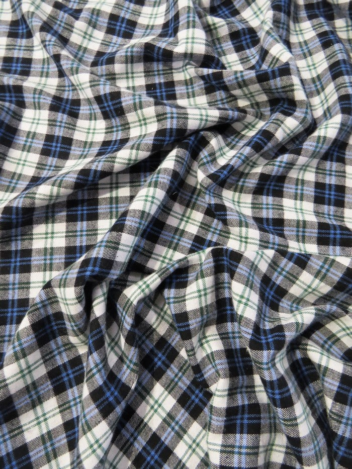 Tartan Plaid Uniform Apparel Flannel Fabric / White/Black - Image 2