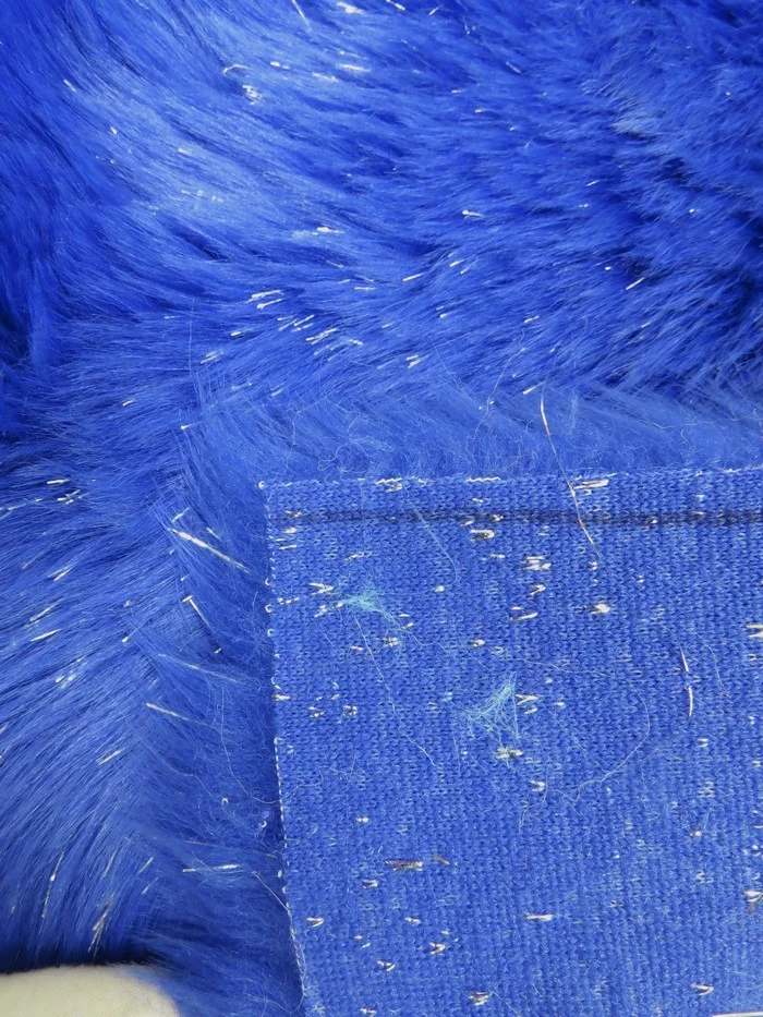 Tinsel Tip Short Shag Faux Fur / Turquoise  Silver / Sold By The Yard / 15 Yard Bolt - Image 3