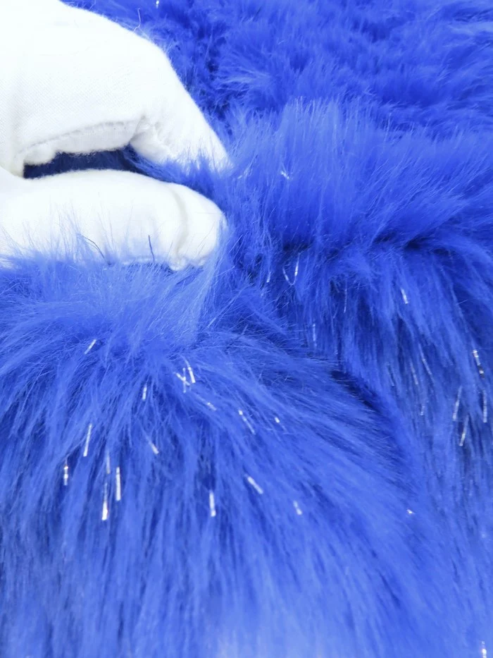 Tinsel Tip Short Shag Faux Fur / Turquoise  Silver / Sold By The Yard / 15 Yard Bolt - Image 6