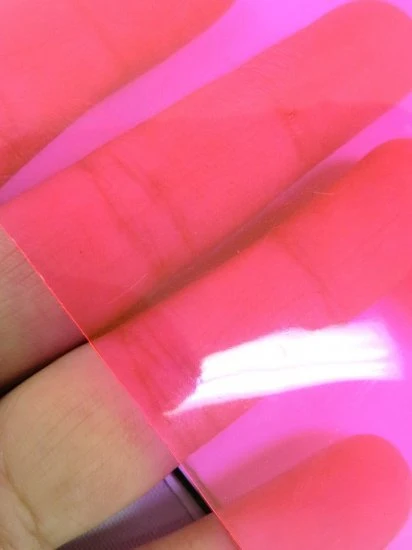 Pink (16 Gauge) Tinted Plastic Vinyl Fabric / Sold By The Yard - Image 2