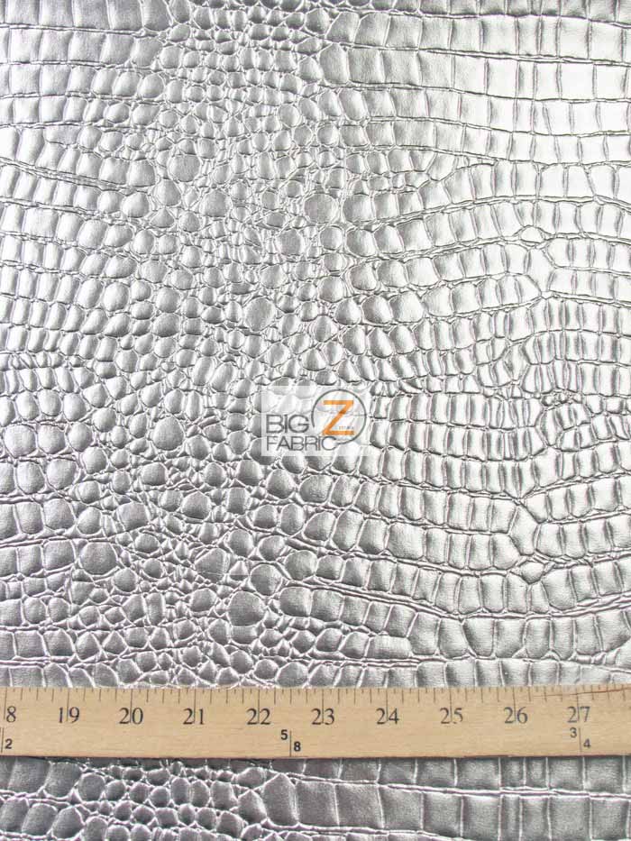 Vinyl Faux Fake Leather Pleather Embossed Shiny Alligator Fabric / Fuchsia / By The Roll - 30 Yards - Image 3