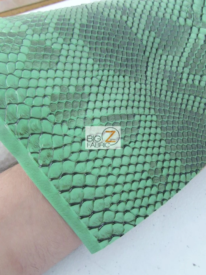 Viper Sopythana Embossed Snake Skin Vinyl Leather Fabric / Death Black / By The Roll - 30 Yards - Image 3